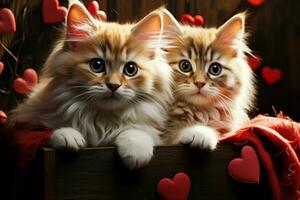 AI generated Affectionate kitty Cute kitten with a heart spreading warmth and joy AI Generated photo