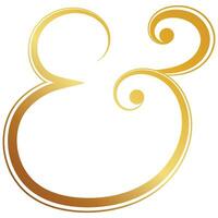 Golden luxury ampersand sign Ampersand border for printing invitations wedding card vector