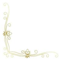 Vintage corner lines in the shape of gold rolled flowers are made into a baroque style frame. vector