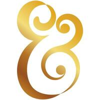 Golden luxury ampersand sign Ampersand border for printing invitations wedding card vector