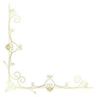 Vintage corner lines in the shape of gold rolled flowers are made into a baroque style frame. vector