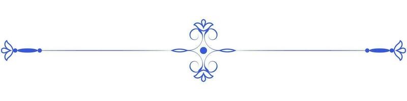 azul líneas floral curling ornamento horizontal Clásico estilo vector