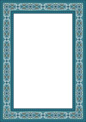 Decorative pattern frame with floral ornaments for cards and invitations