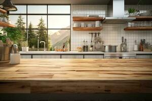 AI generated Sleek and contemporary A modern kitchen blending style with functionality AI Generated photo