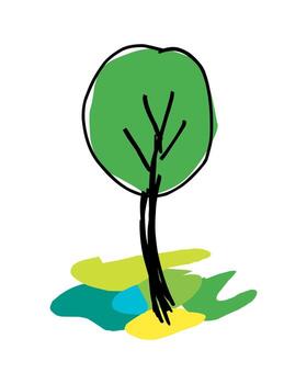 Tree icon. Vector illustration of a tree on a white background.