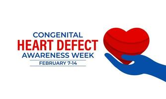 Congenital Heart Defect Awareness Week observed each year during February 7,14 . vector