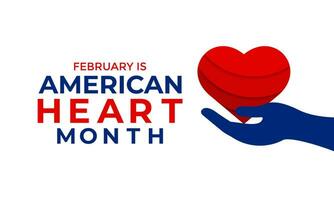 vector illustration of February is American heart month.For banner, flyer, poster design template.