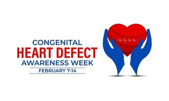 Congenital Heart Defect Awareness Week observed each year during February 7,14 . vector