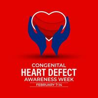 congénito corazón defecto conciencia semana observado cada año durante febrero 7,14 . vector