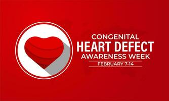 congénito corazón defecto conciencia semana observado cada año durante febrero 7,14 . vector