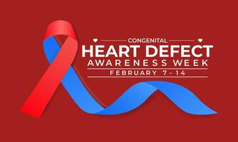 Congenital Heart Defect Awareness Week observed each year during February 7,14 . vector