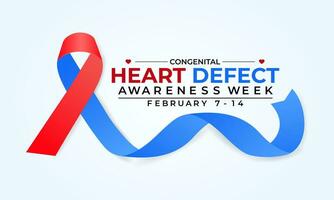 Congenital Heart Defect Awareness Week observed each year during February 7,14 . vector