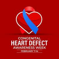 Congenital Heart Defect Awareness Week observed each year during February 7,14 . vector