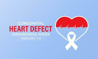 Congenital Heart Defect Awareness Week observed each year during February 7,14 . vector