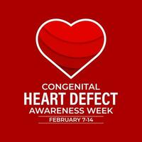 Congenital Heart Defect Awareness Week observed each year during February 7,14 . vector