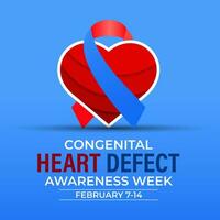 Congenital Heart Defect Awareness Week observed each year during February 7,14 . vector