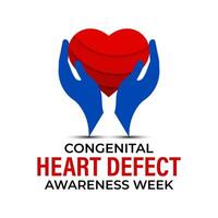 Congenital Heart Defect Awareness Week observed each year during February 7,14 . vector