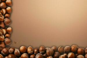 AI generated Elegant Hazelnut mockup background. Generate ai photo