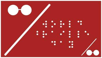 lentes en un rojo antecedentes. vector ilustración, No transparencia. braille mundo día sencillo antecedentes