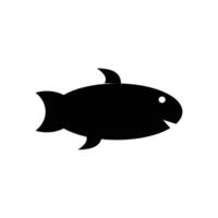 pescado icono aislado en blanco antecedentes. vector ilustración. eps 10 silueta diseño elementos con un naturaleza tema. vector icono símbolo en negro y blanco