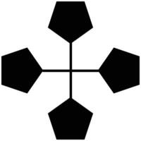 abstract hexagon icon isolated on a white background. Vector illustration. silhouette design elements with a nature theme. Vector icon symbol in black and white