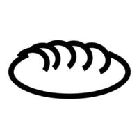 un pan plano icono. vector firmar para web sitio diseño y móvil aplicación comida icono diseño elementos. comida símbolo gráfico para tu diseño necesidades. un pan bollo contorno estilo icono