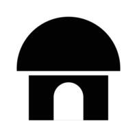 Mosque icon vector. Black silhouette of mosque on white background. Property element icon symbol. Lilliputian house silhouette. Home button vector