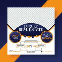 Real estate house property sale banner or social media post design template. vector