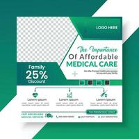 Medical Healthcare social media post and healthcare consultant web banner template. hospital clinic doctor and dentist marketing ads banner template vector