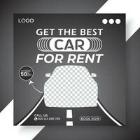 Car rental sale and promotion social media post or web banner design template vector