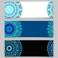 horizontal grava mandala bandera antecedentes conjunto - resumen azul vector gráfico elementos con geométrico mandalas