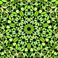 Green abstract flower mosaic pattern background vector