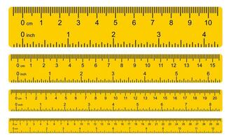 ruler with numbers for measuring length vector