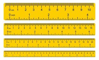 ruler with numbers for measuring length vector