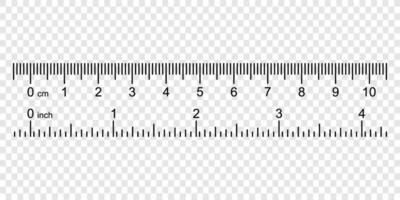 ruler with numbers for measuring length vector