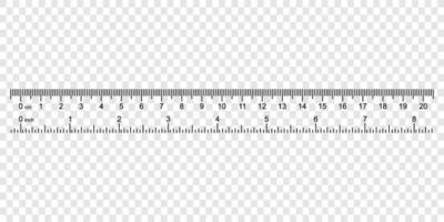 ruler with numbers for measuring length vector