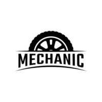 Mechanic service logo design vector isolated on white background.