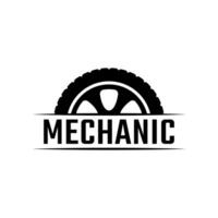 Mechanic service logo design vector isolated on white background.