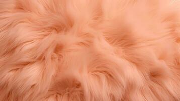 AI generated Plush Peach Fuzz colored fabric, detailed shot for warm and soft textile background. photo