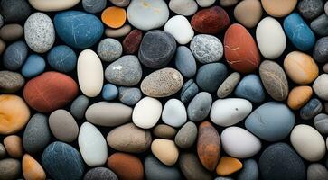 AI generated colored beach stones background, stones, colored stones photo