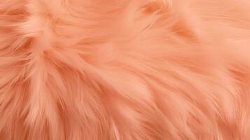 AI generated Peach Fuzz colored furry surface, high-resolution for vibrant textile or decor design inspiration. photo