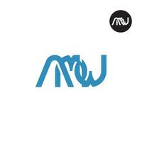 Letter AMW Monogram Logo Design vector