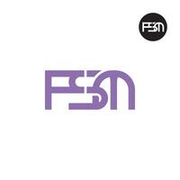 letra fsm monograma logo diseño vector