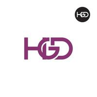 letra hgd monograma logo diseño vector