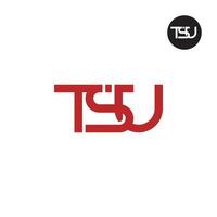 Letter TSU Monogram Logo Design vector