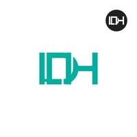 letra ldh monograma logo diseño vector