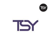 letra Tsy monograma logo diseño vector