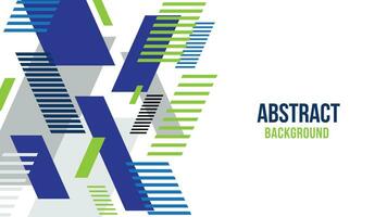 Abstract green and blue line composition presentation banner vector background