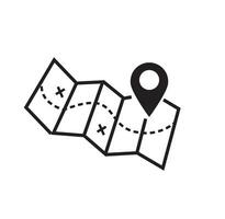 Map icon line vector illustration