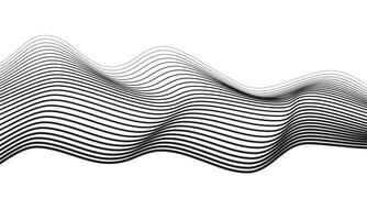 Abstract wave lines black vector background